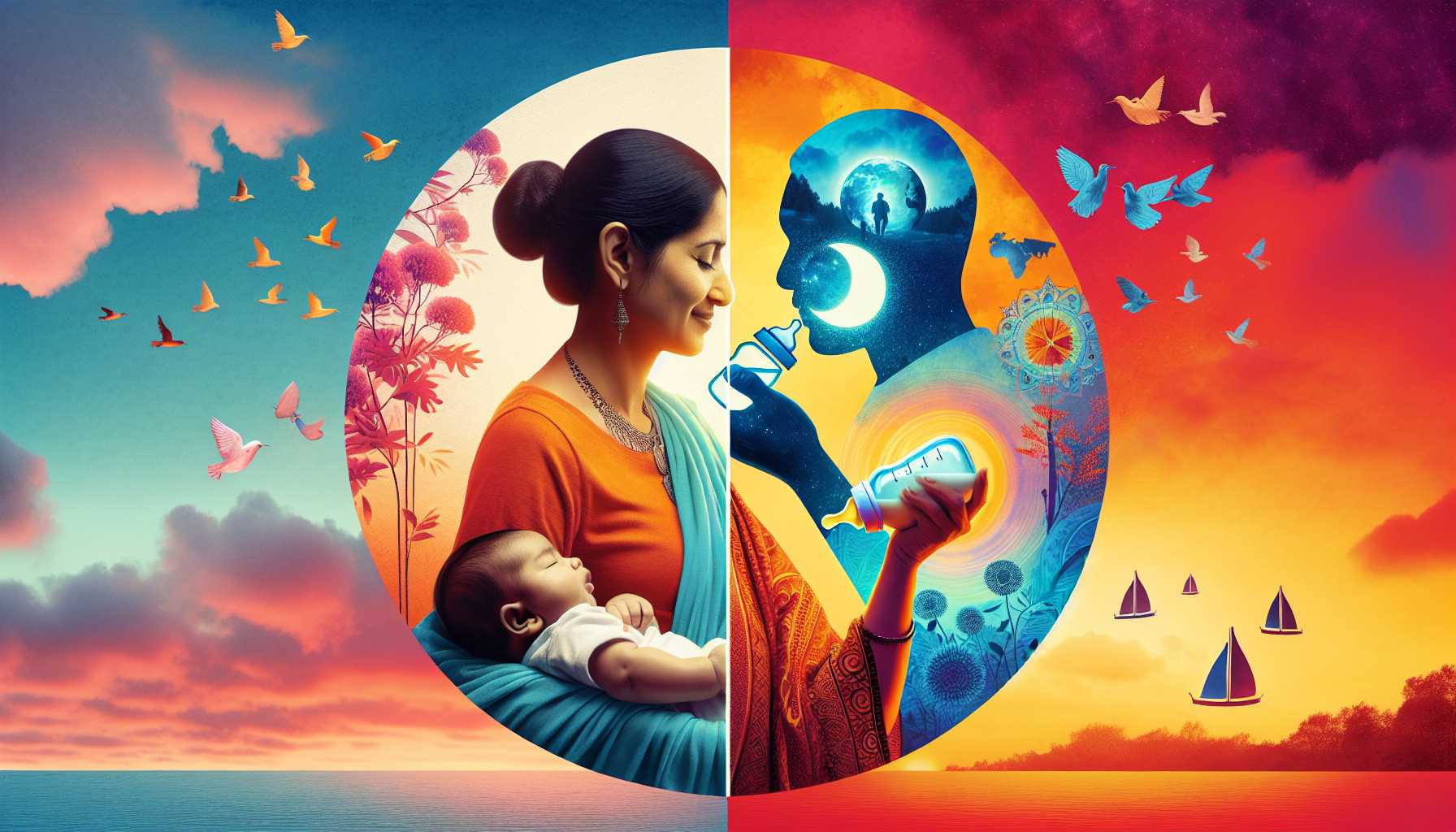 העולם חצוי על הנקה לעומת האכלה מבקבוק